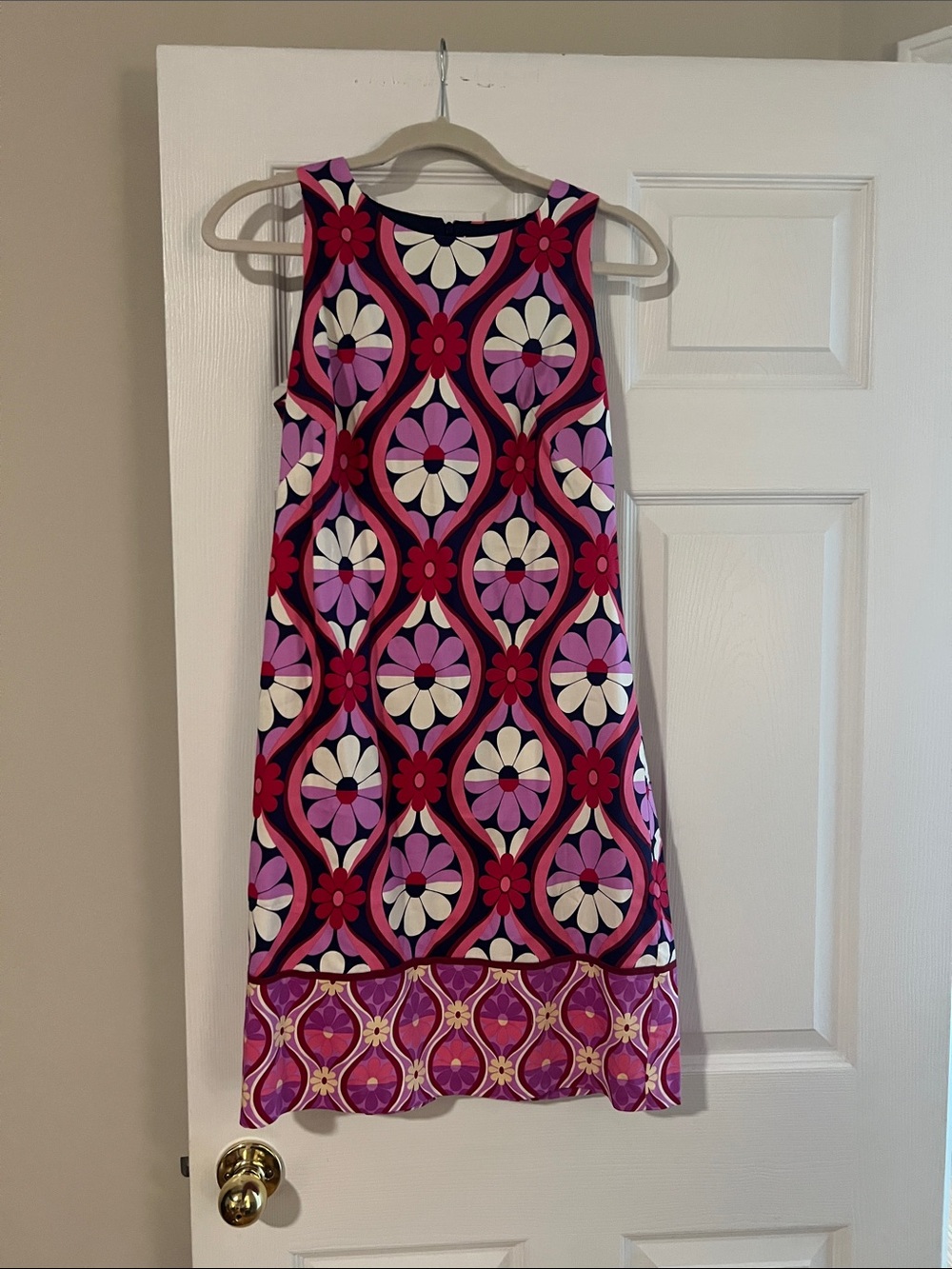 London Times Pink and Purple Floral Midi Dress
